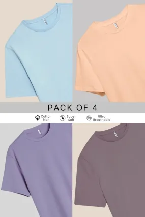 Pack 4 - Peach, Periwinkle, Sky blue, Mauve - Classic Crew