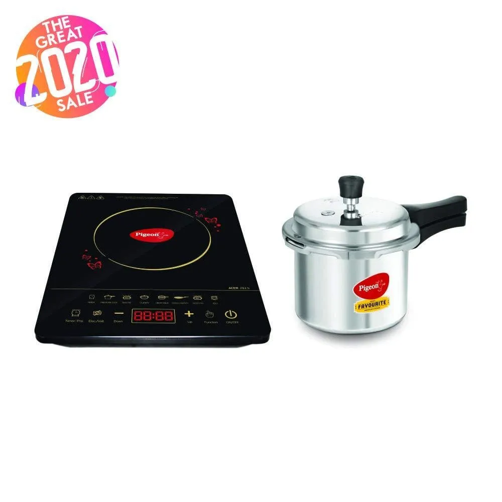 Pigeon 2021 Combo Offers - Acer Plus Induction   Favourite 3 Liters Induction base pressure cooker