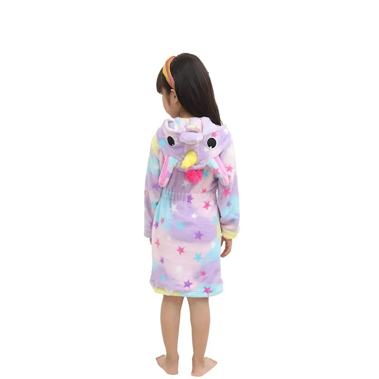 Rainbow Star Unicorn Kids Bathrobe