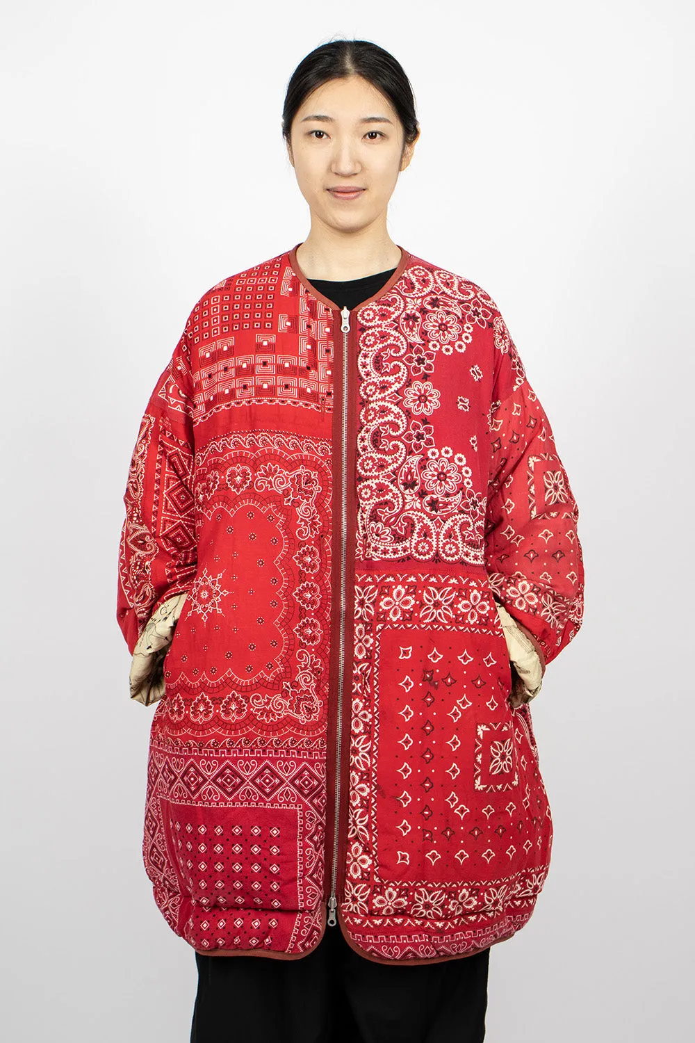 Reversible Liner Coat Bandana Red