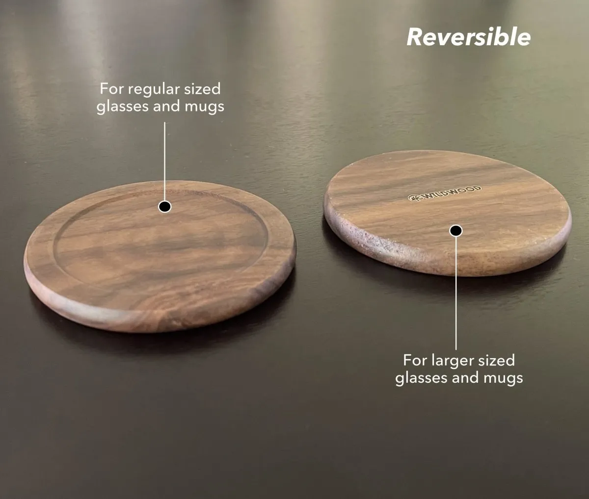 Set of 6 Walnut Wood Beverage Coasters