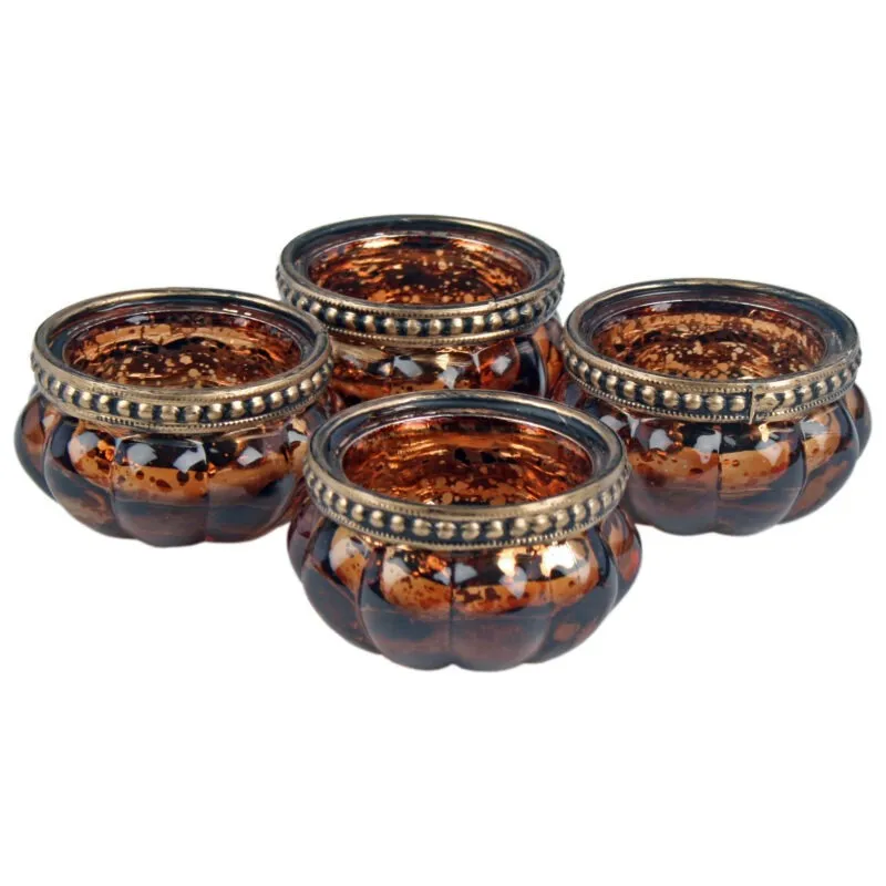 Set Of Four Bronze Tealight Holders