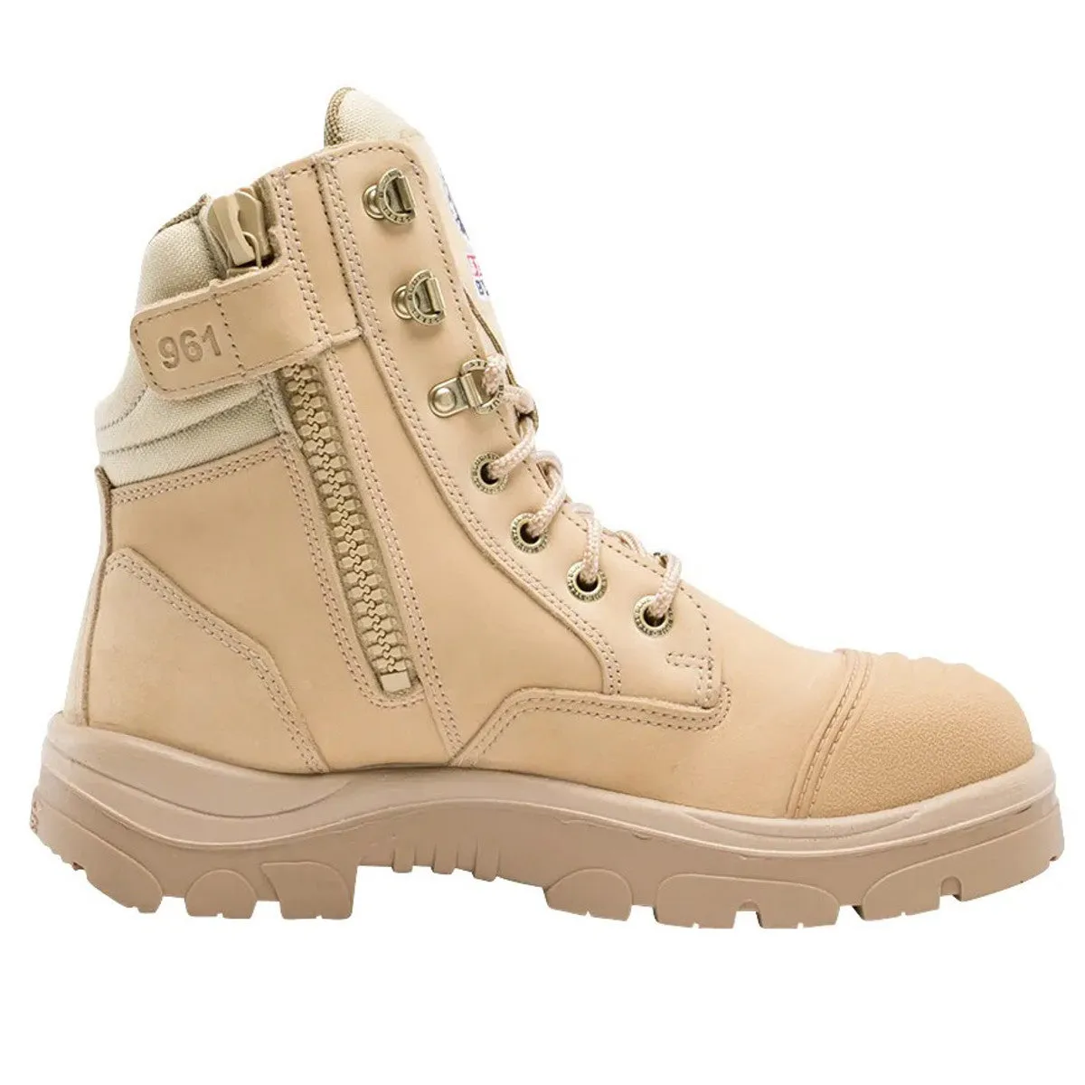 'Steel Blue' Men's 6" Southern Cross Zip Scuff EH Steel Toe - Sand (Wide)