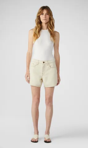 T-Baggy Mid Rise Boyfriend Short - Off White