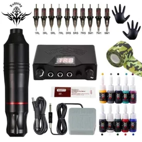 Tattoo Machine Kits Tattoo Power Supply Rotary Pen With Cartridges Needles Permanent Makeup Machine For Tattoo Beginners Artist