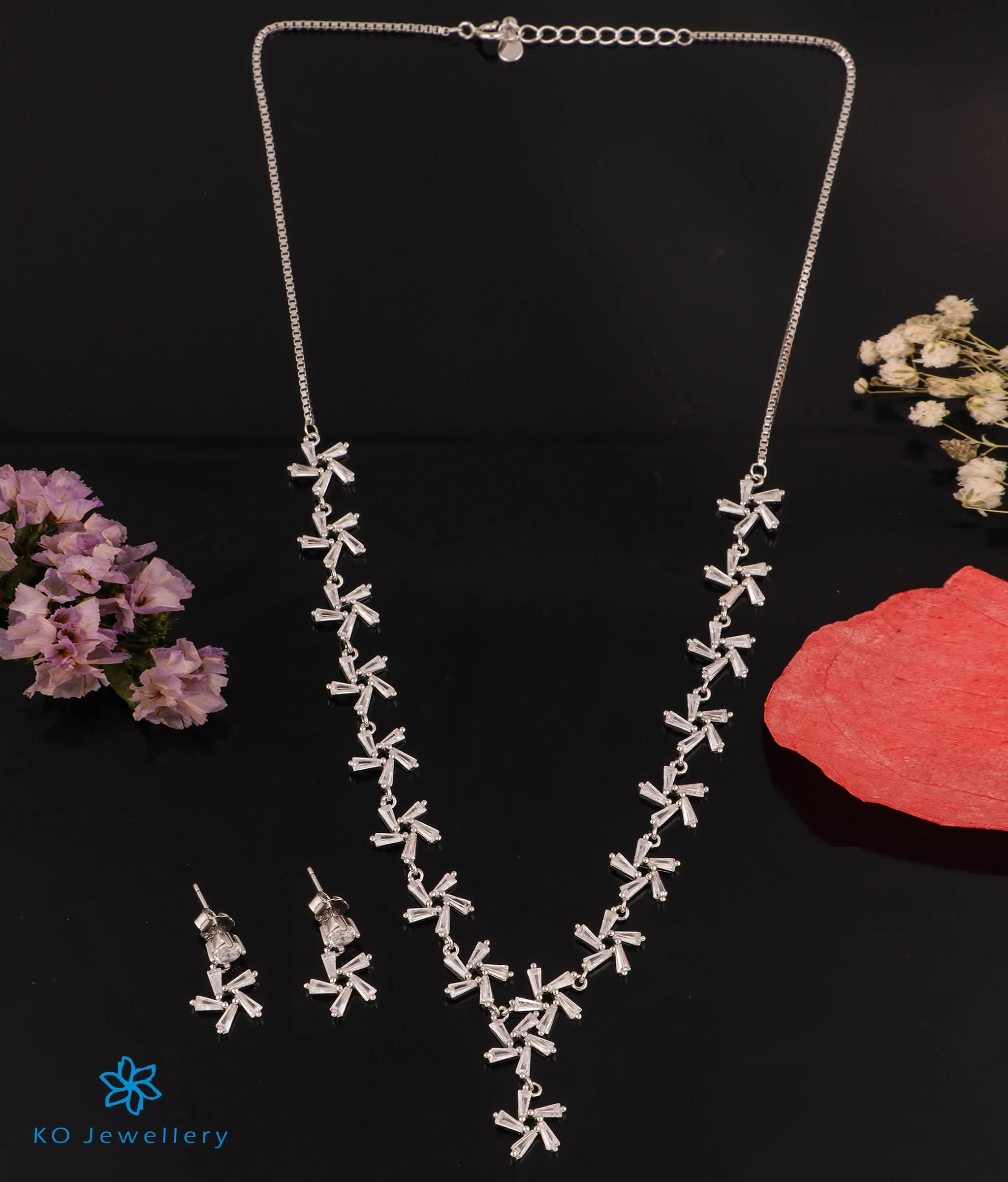 The Starflower Silver Necklace Set