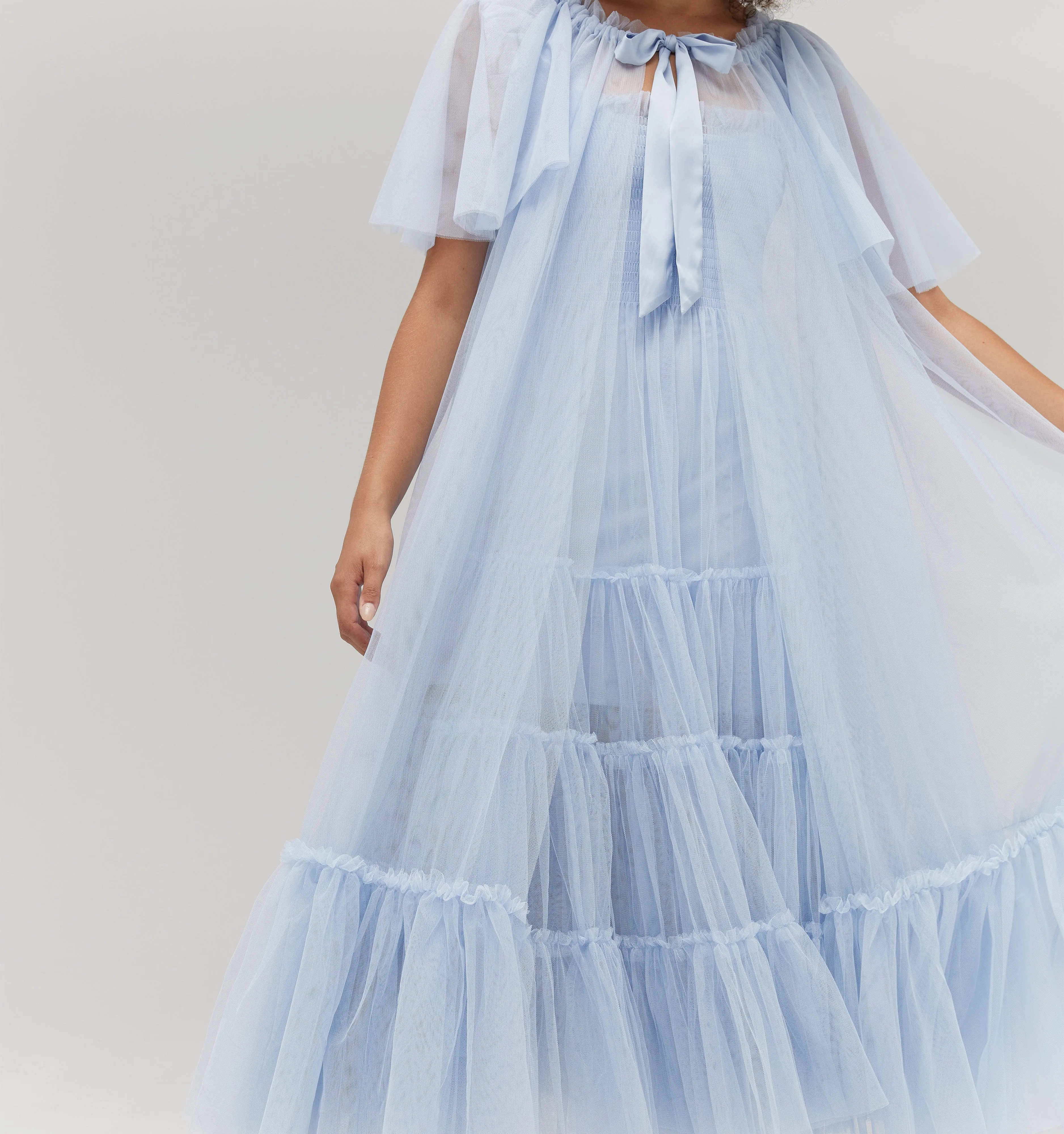 The Tulle Coco Duster - Powder Blue Tulle