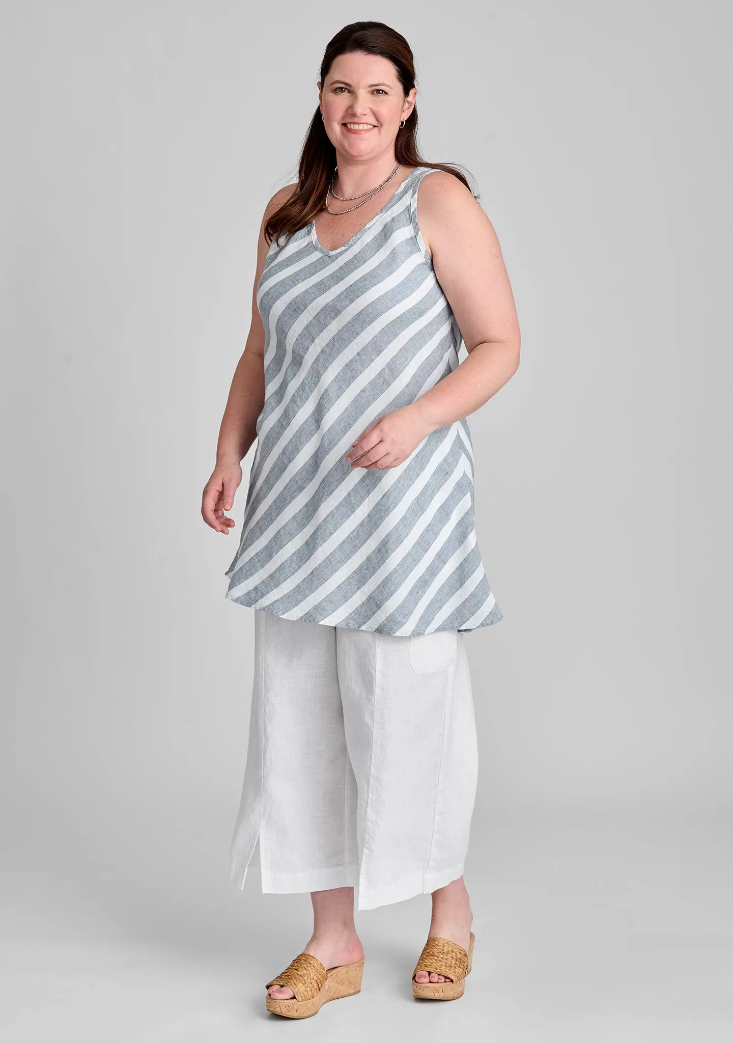 Two Way Bias Tunic - Linen Tank Top