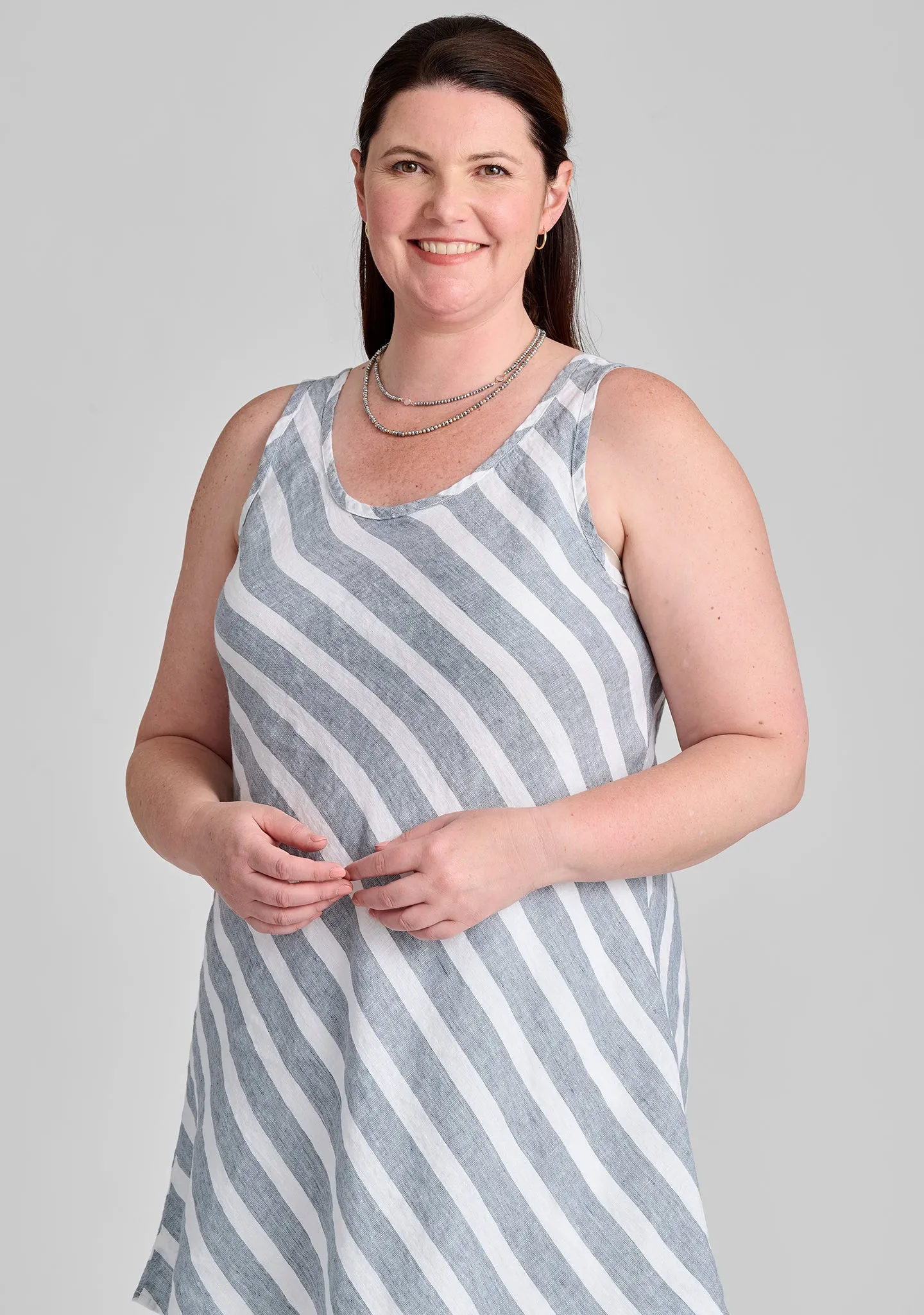 Two Way Bias Tunic - Linen Tank Top