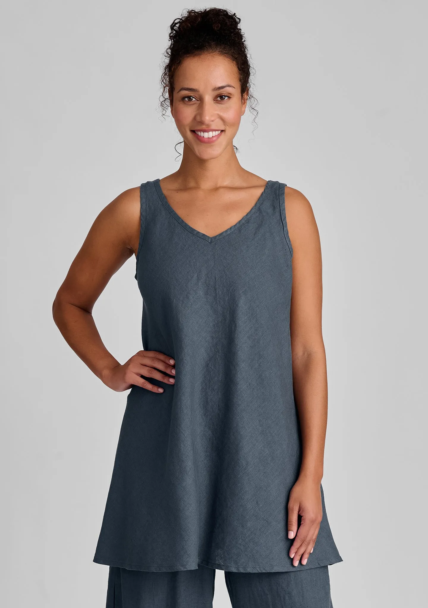 Two Way Bias Tunic - Linen Tank Top