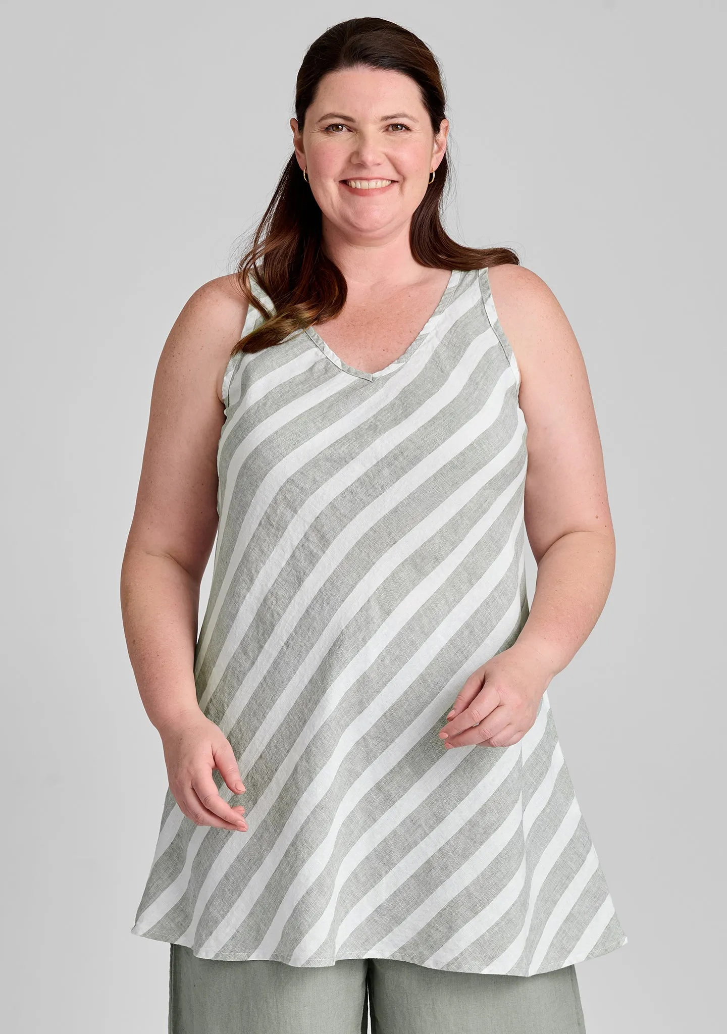 Two Way Bias Tunic - Linen Tank Top