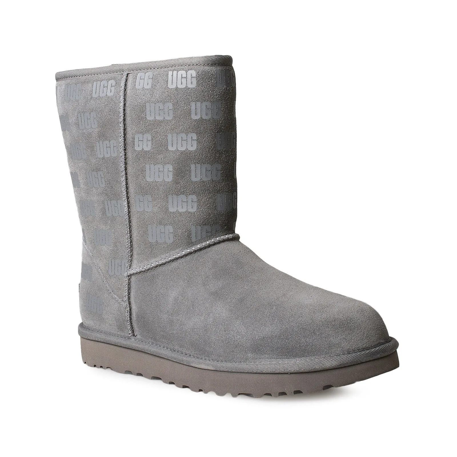 UGG Classic Short II UGG Print Grey Boots - Women's