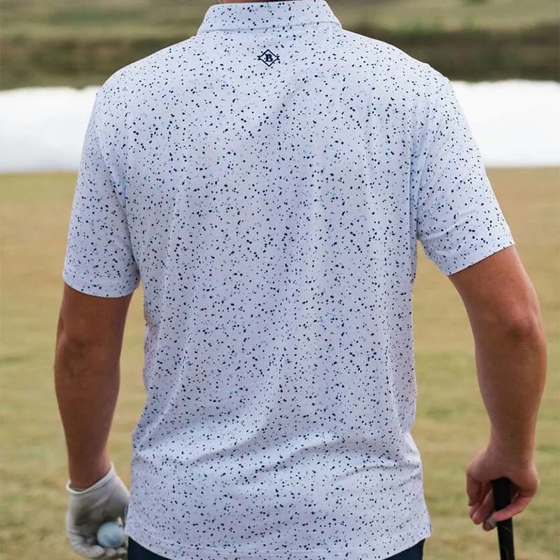 White Speckled Performance Polo